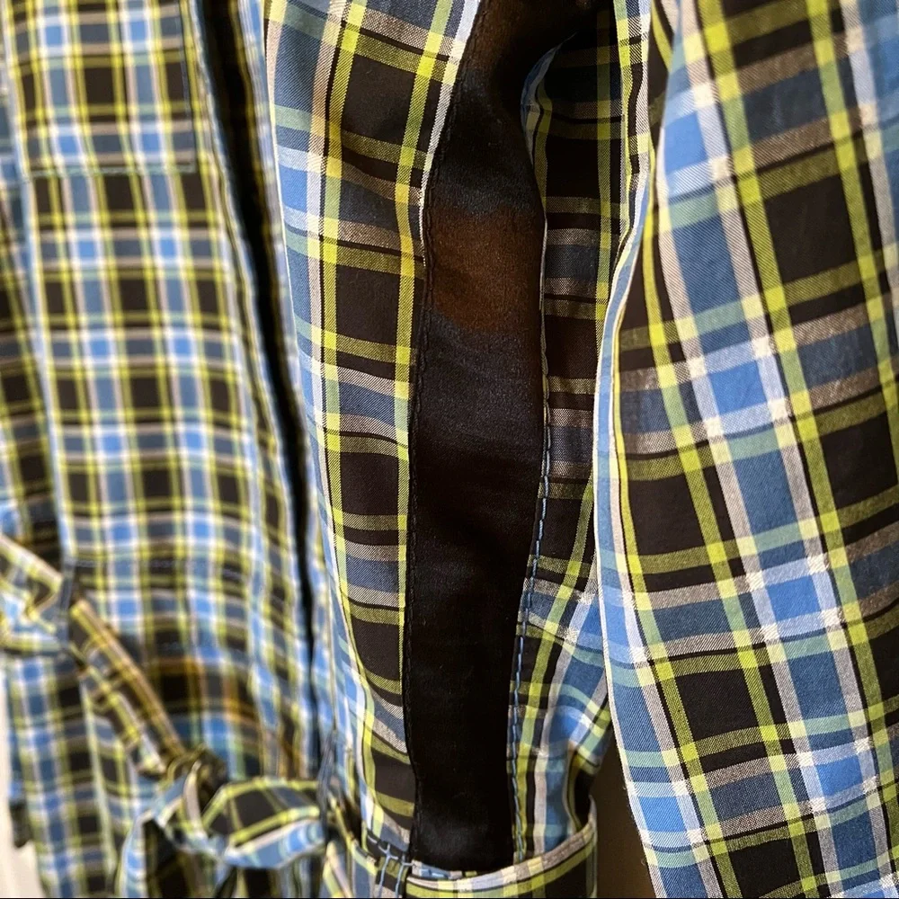 Burberry Ladies Blue Lampton Check Tie Waist Jumpsuit Brand Size 12 (US Size 10) - Picture 8 of 14